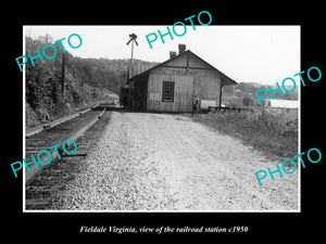 OLD LARGE HISTORIC PHOTO OF FIELDALE VIRGINIA, THE RAILROAD STATION c1950 2