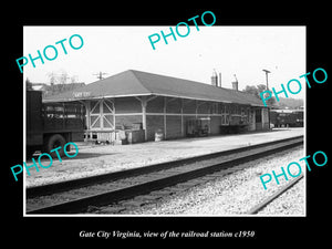 OLD LARGE HISTORIC PHOTO OF GATE CITY VIRGINIA, THE RAILROAD STATION c1950 1