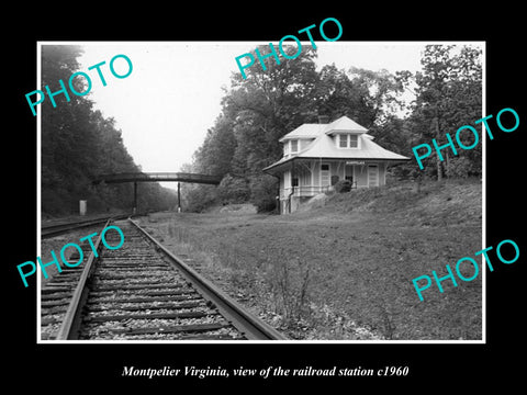 OLD LARGE HISTORIC PHOTO OF MONTPELIER VIRGINIA, THE RAILROAD STATION c1960