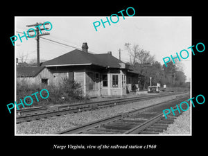 OLD LARGE HISTORIC PHOTO OF NORGE VIRGINIA, THE RAILROAD STATION c1960