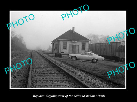 OLD LARGE HISTORIC PHOTO OF RAPIDAN VIRGINIA, THE RAILROAD STATION c1960