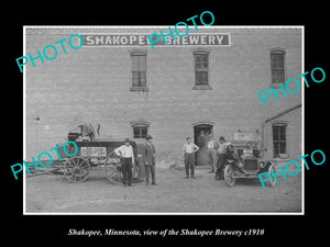 OLD LARGE HISTORIC PHOTO OF SHAKOPEE MINNESOTA, THE SHAKOPEE BREWERY c1910