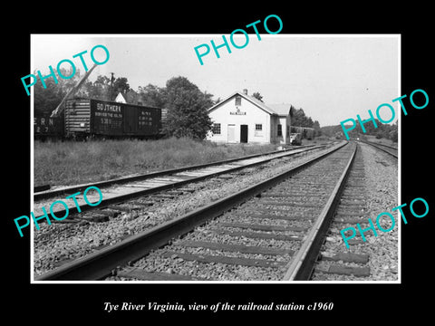 OLD LARGE HISTORIC PHOTO OF TYE RIVER VIRGINIA, THE RAILROAD STATION c1960