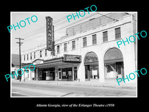 OLD LARGE HISTORIC PHOTO OF ATLANTA GEORGIA, VIEW OF THE ERLANGER THEATRE c1950