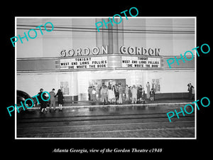 OLD LARGE HISTORIC PHOTO OF ATLANTA GEORGIA, VIEW OF THE GORDON THEATRE c1940