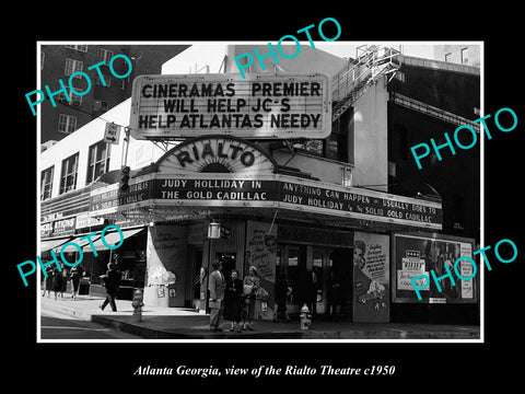 OLD LARGE HISTORIC PHOTO OF ATLANTA GEORGIA, VIEW OF THE RIALTO THEATRE c1950