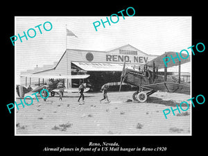 OLD LARGE HISTORIC PHOTO OF RENO NEVADA, THE US POST OFFICE HANGAR c1920