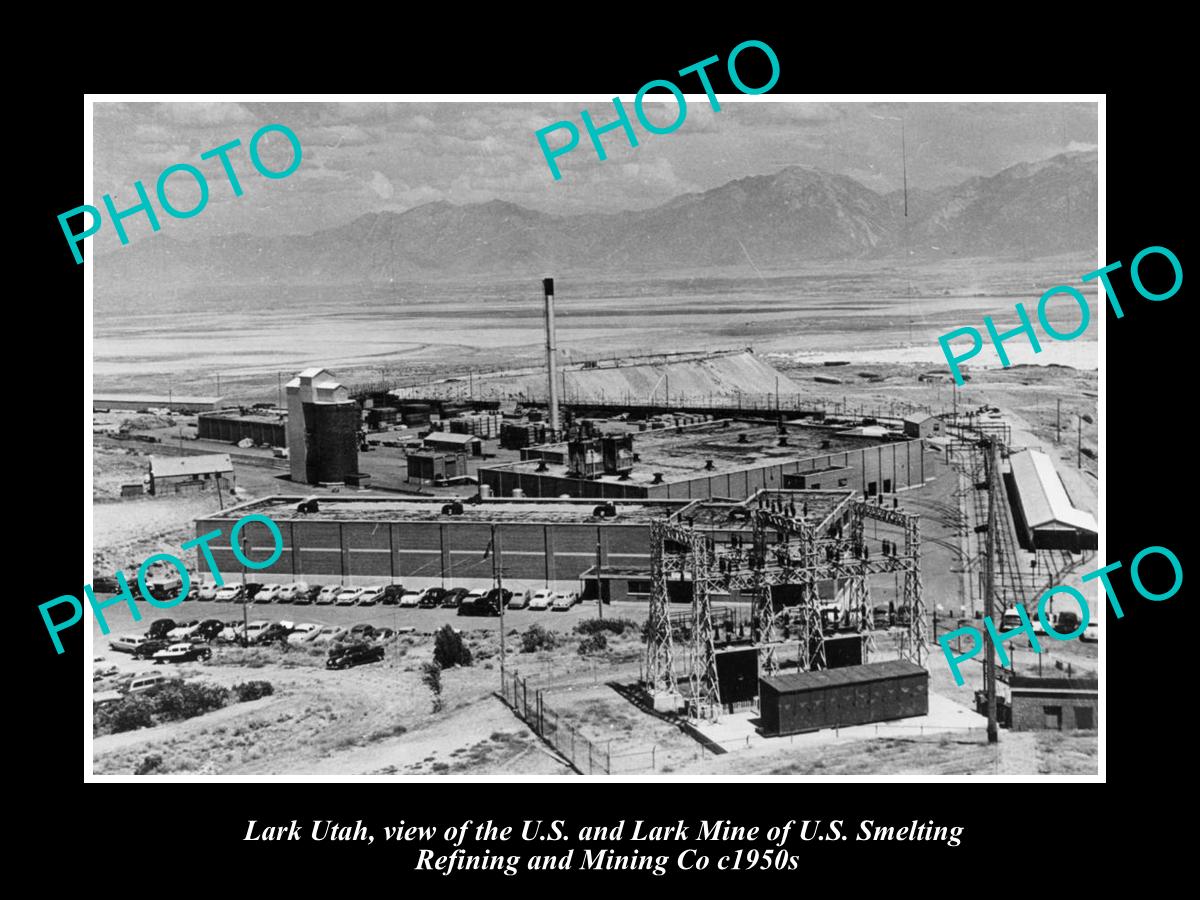 OLD LARGE HISTORIC PHOTO OF LARK UTAH, VIEW OF THE OIL REFINING PLANT c1950