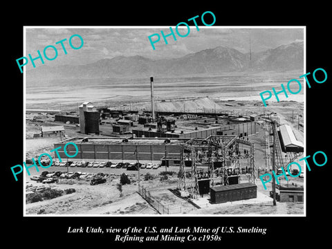 OLD LARGE HISTORIC PHOTO OF LARK UTAH, VIEW OF THE OIL REFINING PLANT c1950