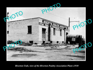 OLD LARGE HISTORIC PHOTO OF RIVERTON UTAH, VIEW OF THE POULTRY PLANT c1930