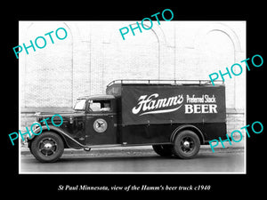 OLD LARGE HISTORIC PHOTO OF ST PAUL MINNESOTA, THE HAMM BREWERY TRUCK c1940 1