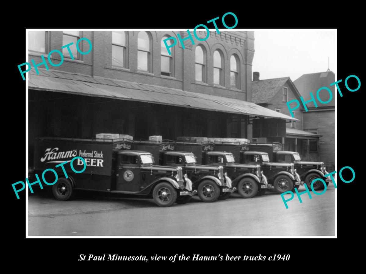 OLD LARGE HISTORIC PHOTO OF ST PAUL MINNESOTA, THE HAMM BREWERY TRUCK c1940 2