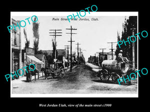 OLD LARGE HISTORIC PHOTO OF WEST JORDAN UTAH, VIEW OF THE MAIN STREET c1900