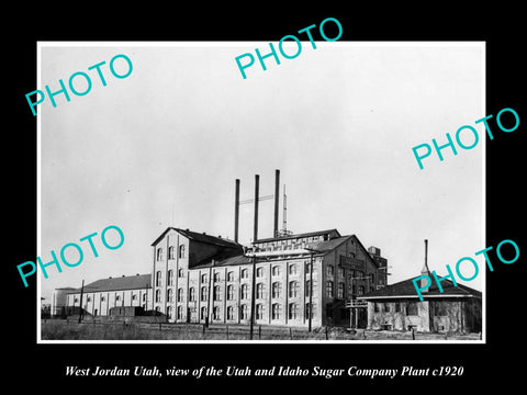 OLD LARGE HISTORIC PHOTO OF WEST JORDAN UTAH, VIEW OF THE SUGAR Co PLANT c1920