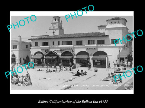 OLD LARGE HISTORIC PHOTO OF BALBOA CALIFORNIA, VIEW OF THE BALBOA INN c1935