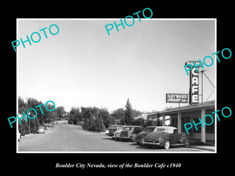 OLD LARGE HISTORIC PHOTO OF BOULDER CITY NEVADA, THE BOULDER CAFE c1940