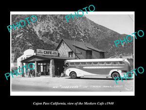 OLD LARGE HISTORIC PHOTO OF CAJON PASS CALIFORNIA, MEEKERS CAFE & GARAGE c1940