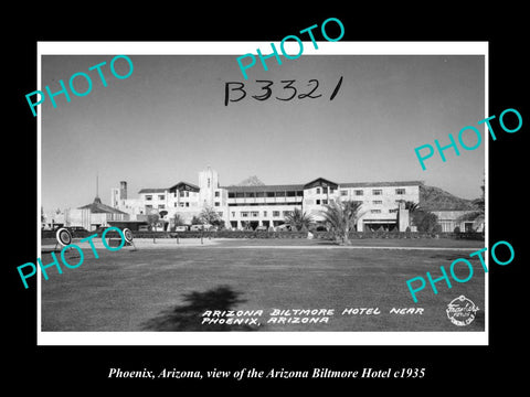 OLD LARGE HISTORIC PHOTO OF PHOENIX ARIZONA, VIEW OF THE BILTMORE HOTEL c1935