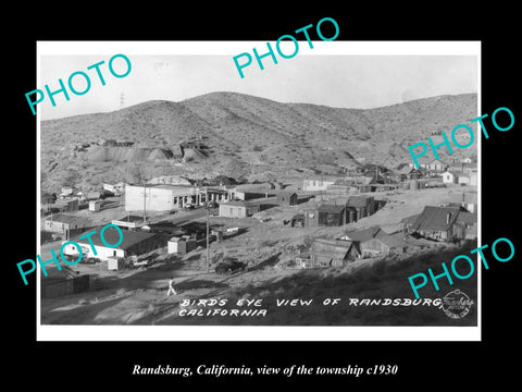 OLD LARGE HISTORIC PHOTO OF RANDSBURG CALIFORNIA, VIEW OF THE TOWNSHIP c1930