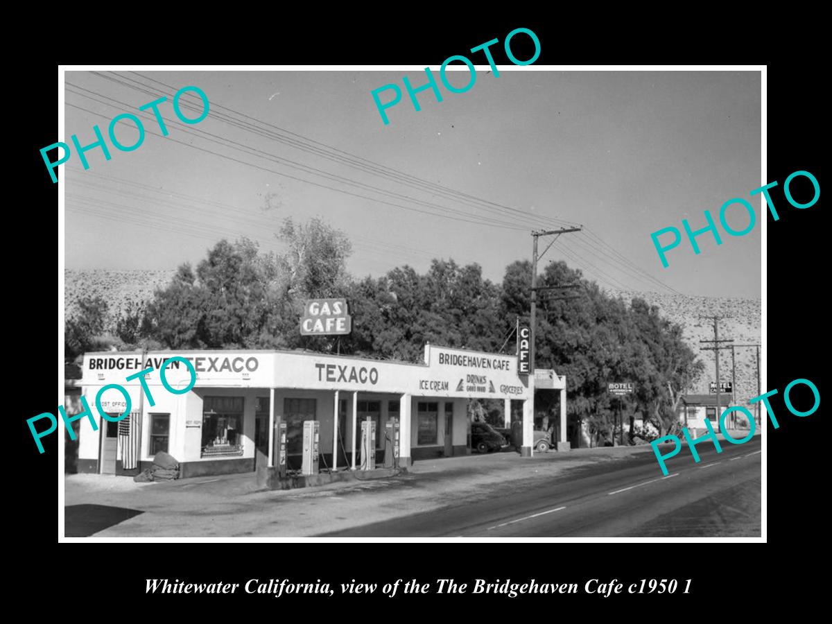 OLD LARGE HISTORIC PHOTO OF WHITEWATER CALIFORNIA, THE BRIDGEHAVEN CAFE c1950 2