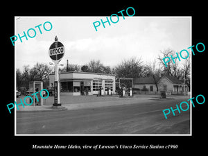 OLD LARGE HISTORIC PHOTO OF MOUNTAIN HOME IDAHO, THE UTOCO GAS STATION c1960