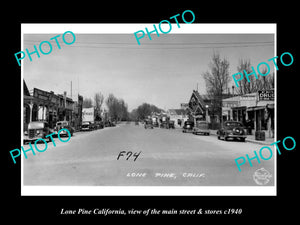 OLD LARGE HISTORIC PHOTO OF LONE PINE CALIFORNIA, THE MAIN STREET & STORES c1940