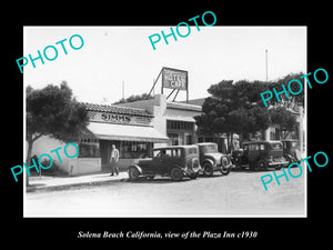 OLD LARGE HISTORIC PHOTO OF SOLENA BEACH CALIFORNIA, THE PLAZA INN HOTEL c1930