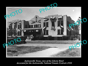 OLD LARGE HISTORIC PHOTO OF JACKSONVILLE TEXAS, VIEW OF THE LIBERTY HOTEL c1930