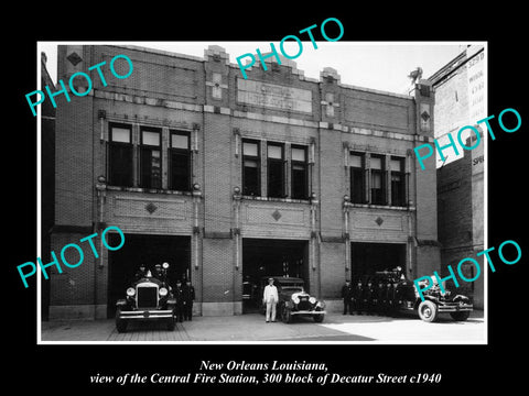 OLD LARGE HISTORIC PHOTO OF NEW ORLEANS LOUISIANA, THE CENTRAL FIRE STATION 1940