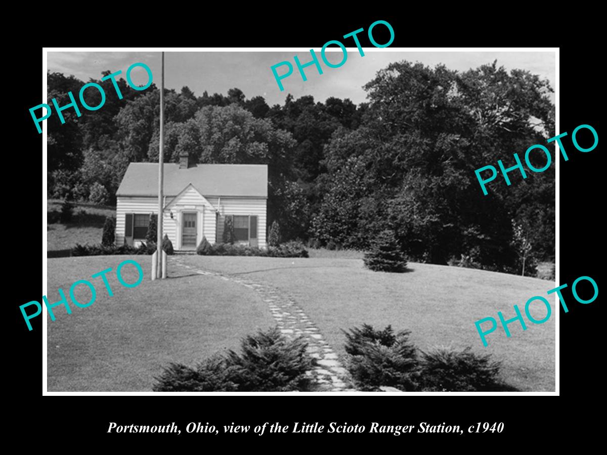 OLD LARGE HISTORIC PHOTO OF PORTSMOUTH OHIO, VIEW OF THE RANGER STATION c1940