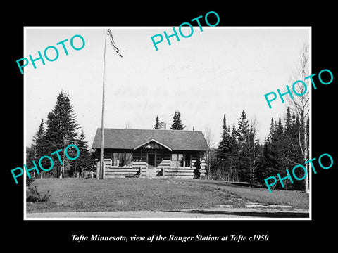 OLD LARGE HISTORIC PHOTO OF TOFTA MINNESOTA, VIEW OF THE RANGER STATION c1950