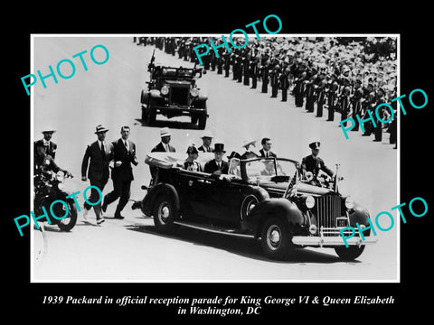 OLD HISTORIC PHOTO OF PACKARD MOTORS 1939 CAR FOR KING OF ENGLAND, WASHINGTON DC