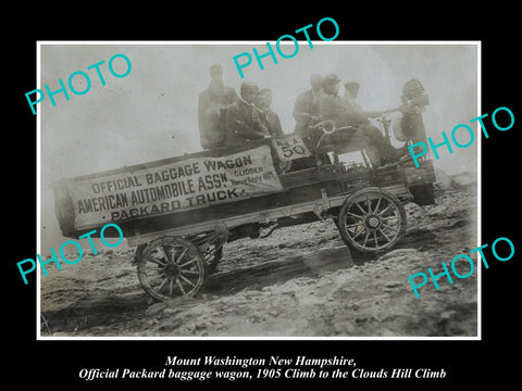 OLD LARGE HISTORIC PHOTO OF MOUNT WASHINGTON NH, THE PACKARD BAGGAGE CAR c1905