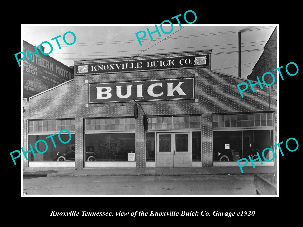 OLD LARGE HISTORIC PHOTO OF KNOXVILLE TENNESSEE, THE BUICK MOTOR GARAGE c1920