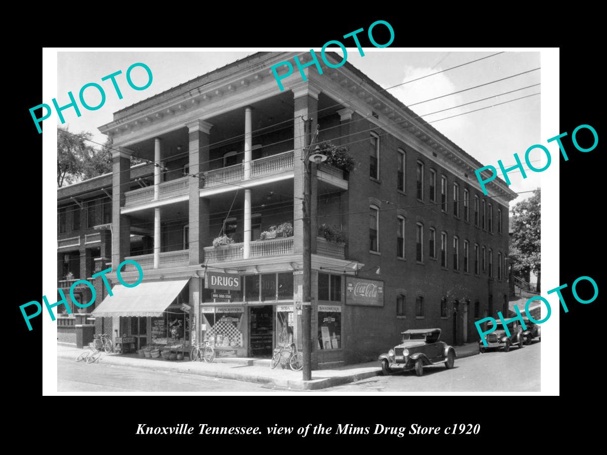 OLD LARGE HISTORIC PHOTO OF KNOXVILLE TENNESSEE, THE MIMS DRUG STORE c1920