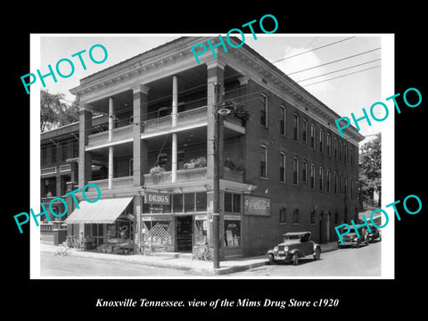 OLD LARGE HISTORIC PHOTO OF KNOXVILLE TENNESSEE, THE MIMS DRUG STORE c1920