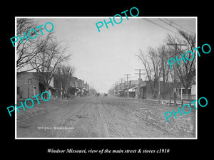 OLD LARGE HISTORIC PHOTO OF WINDSOR MISSOURI, THE MAIN STREET & STORES c1910 1