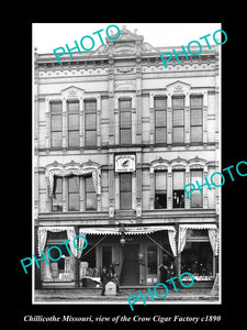 OLD LARGE HISTORIC PHOTO OF CHILLICOTHE MISSOURI, THE CROW CIGAR FACTORY c1890