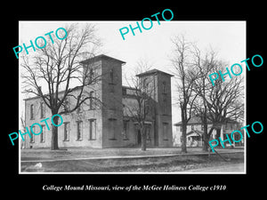 OLD LARGE HISTORIC PHOTO OF COLLEGE MOUND MISSOURI, THE HOLINESS COLLEGE c1910