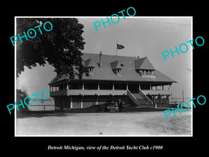 OLD LARGE HISTORIC PHOTO OF DETROIT MICHIGAN, THE DETROIT YACHT CLUB HOUSE c1900