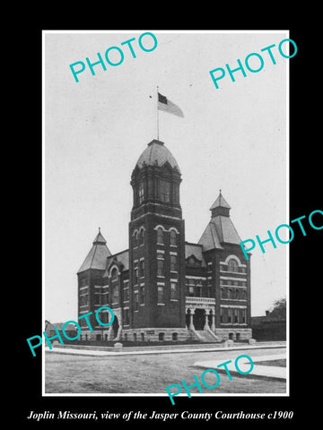 OLD LARGE HISTORIC PHOTO OF JOPLIN MISSOURI, THE JASPER COUNTY COURT HOUSE c1900