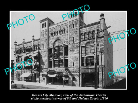 OLD LARGE HISTORIC PHOTO OF KANSAS CITY MISSOURI, THE AUDITORIUM THEATRE c1900