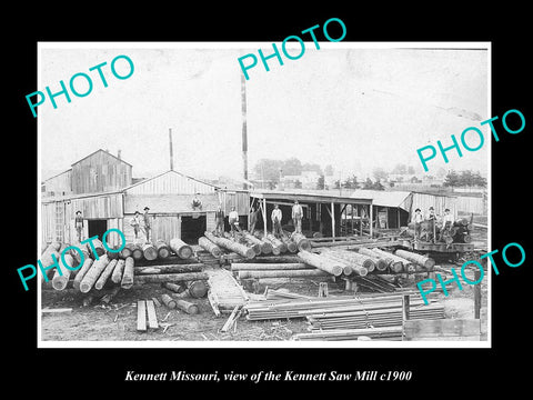 OLD LARGE HISTORIC PHOTO OF KENNETT MISSOURI, VIEW OF THE KENNET SAW MILL c1900