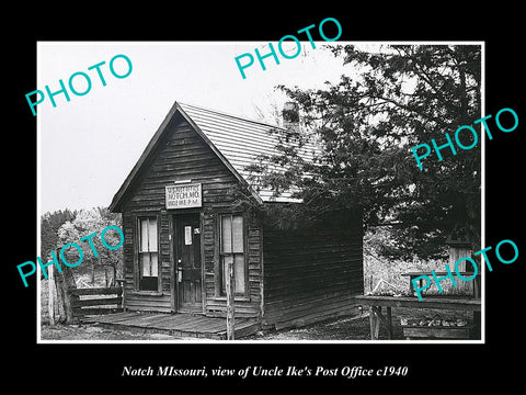 OLD LARGE HISTORIC PHOTO OF NOTCH MISSOURI, THE UNCLE IKE'S POST OFFICE c1940