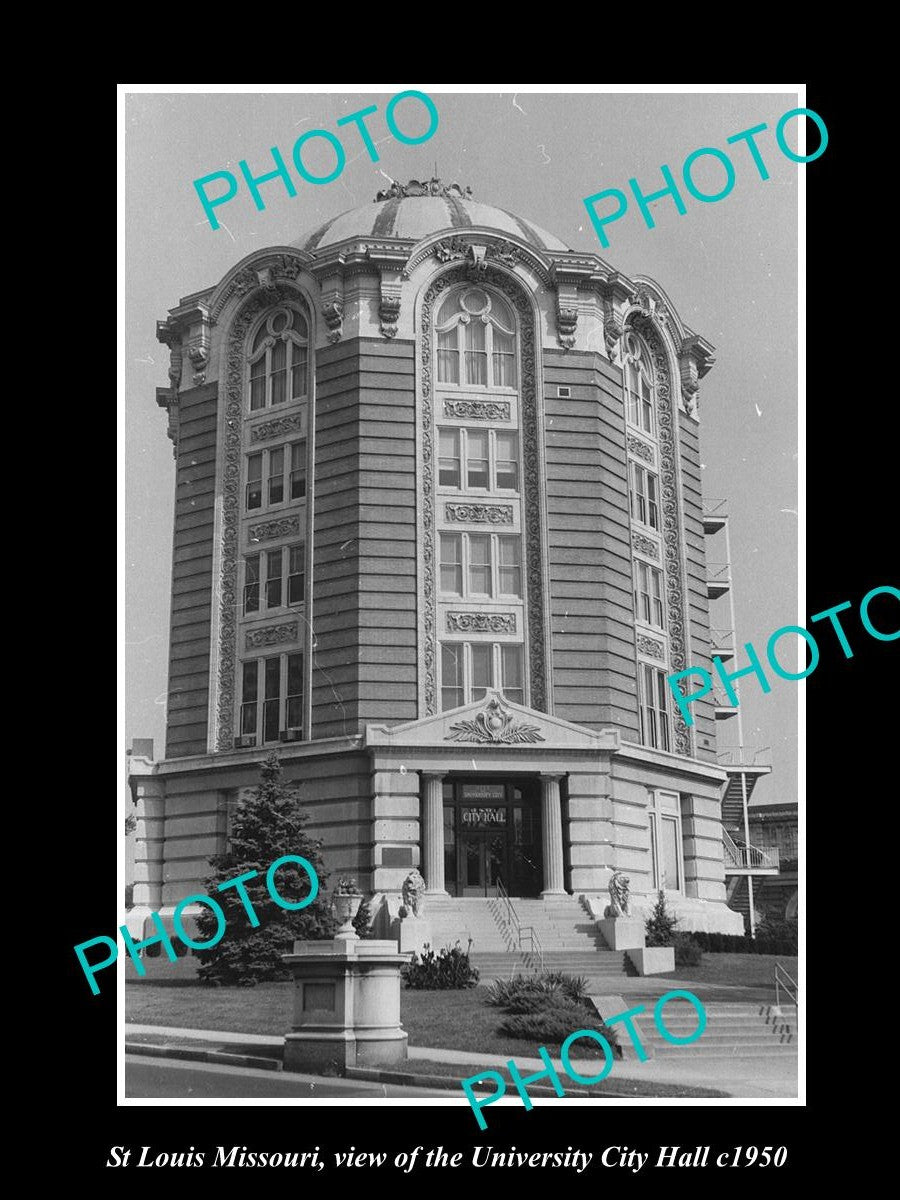 OLD LARGE HISTORIC PHOTO OF St LOUIS MISSOURI, THE UNIVERSITY CITY HALL c1950