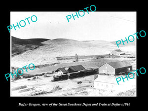 OLD LARGE HISTORIC PHOTO OF CURFUR OREGON, THE RAILROAD DEPOT STATION c1910