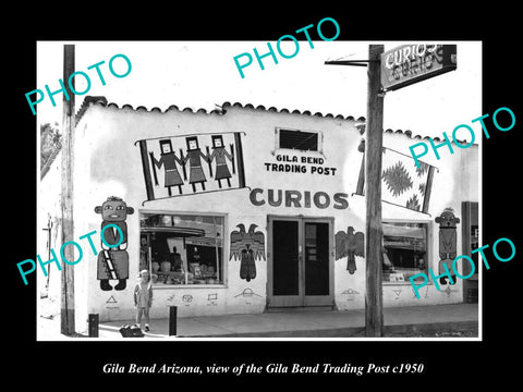 OLD LARGE HISTORIC PHOTO OF GILA BEND ARIZONA, VIEW OF THE TRADING POST c1950