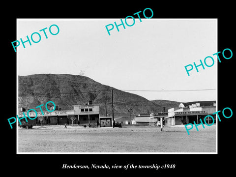 OLD LARGE HISTORIC PHOTO OF HENDERSON NEVADA, VIEW OF THE TOWNSHIP c1940