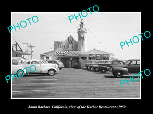 OLD LARGE HISTORIC PHOTO OF SANTA BARBARA CALIFORNIA, THE HARBOR RESTAURANT 1950