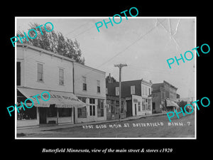 OLD LARGE HISTORIC PHOTO OF BUTTERFIELD MINNESOTA THE MAIN STREET & STORES c1920